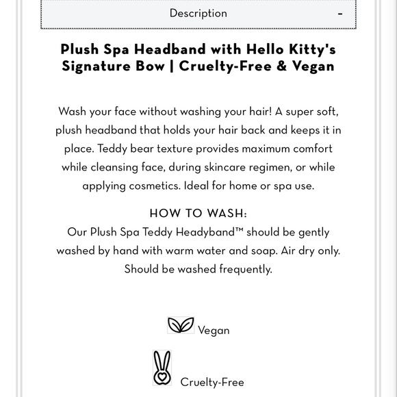 NEW!Limited!The Crème Shop X Plush Spa Headband with Hello Kitty's Signa… - Picture 5 of 5